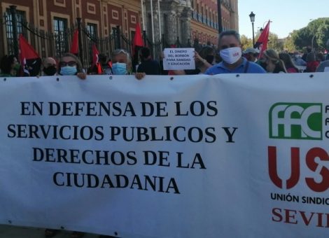 USO, en la manifestación en defensa de la sanidad y educación públicas. Sindicato USO-Andalucía