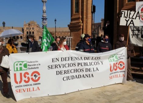 USO-Andalucía se moviliza contra la temporalidad en la Administración Pública. Sindicato USO-Andalucía