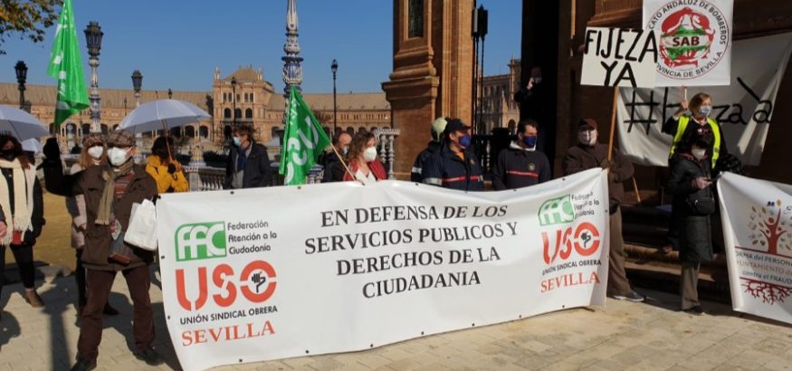 USO-Andalucía se moviliza contra la temporalidad en la Administración Pública. Sindicato USO-Andalucía