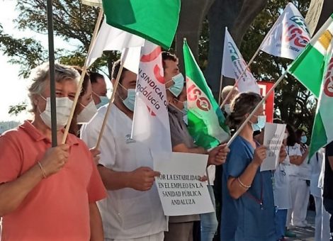 USO protesta contra la precariedad en los contratos del SAS y agencias sanitarias